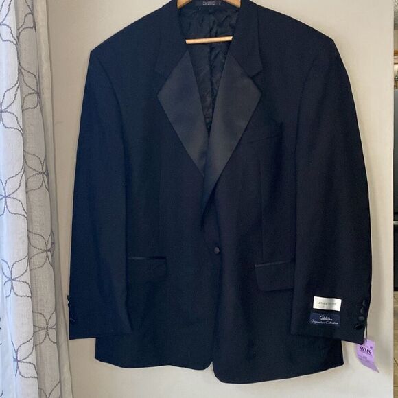 NOS John Weitz signature series 100% wool blazer mens 46R black single breasted - Picture 1 of 12
